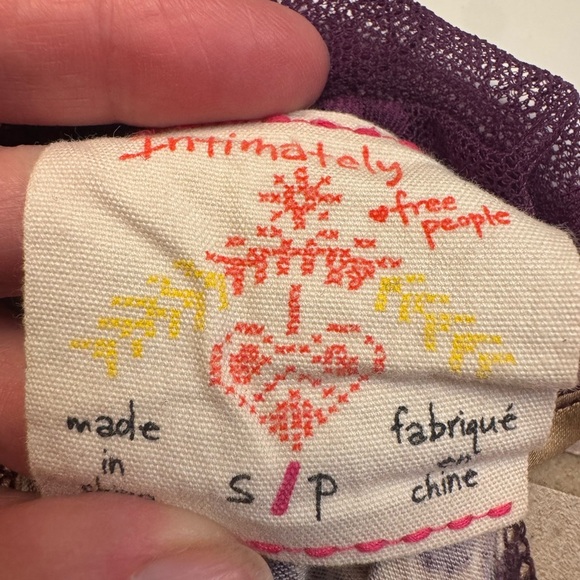 FREE PEOPLE Cheetah Lace Purple Gold Women’s SZ SM Boho Bohemian Slip Dress EUC - Picture 14 of 16